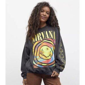 Nirvana Oversized Crewneck Long Sleeve Sweatshirt Size Small/Medium